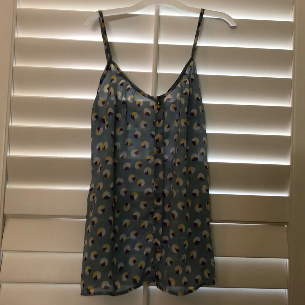 Sheer blue/grey tank